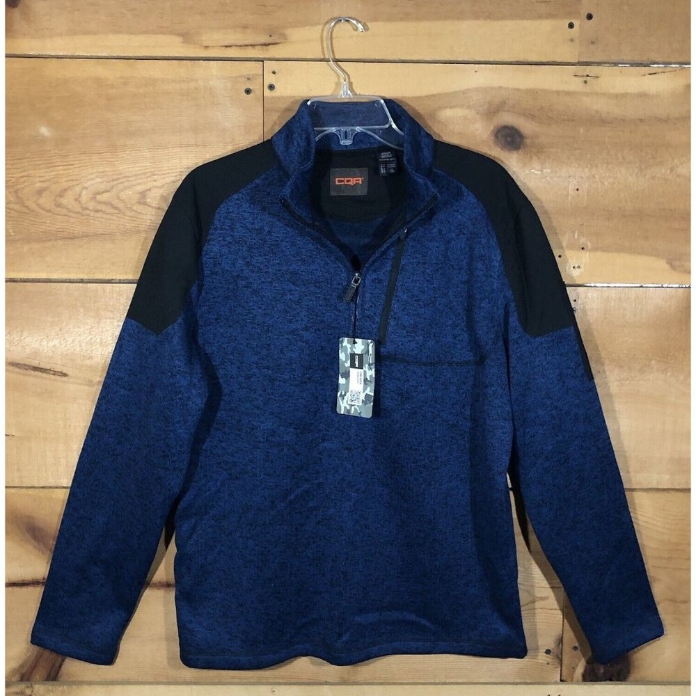 NWT CQR Thermal Fleece 1/2 Zip Pullover Sweater Mens Size Medium Winter Use Blue